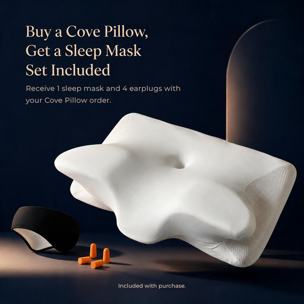 Cove Memory Foam Pillow with Sleep Mask Set